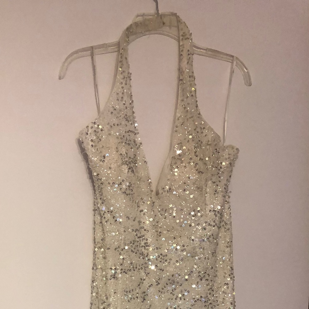 STUDIO 17 ,Ivory Beaded long evening gown Sz. 12